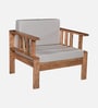 Korai Solid Wood 1 Seater Sofa In Natural Finish