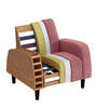 Kortes Velvet 1 Seater Sofa In Dusky Rose Colour