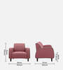 Kortes Velvet 1 Seater Sofa In Dusky Rose Colour