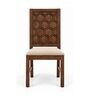 Kosha 6 Seater Dining Set In Provincial Teak Finish With Beige Colour Chair Kosha 6 Seater Dining Set In Provincial Teak Finish With Beige Colour Chair