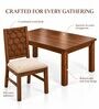 Kosha 6 Seater Dining Set In Provincial Teak Finish With Beige Colour Chair Kosha 6 Seater Dining Set In Provincial Teak Finish With Beige Colour Chair