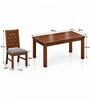 Kosha 6 Seater Dining Set In Provincial Teak Finish With Grey Colour Chair Kosha 6 Seater Dining Set In Provincial Teak Finish With Grey Colour Chair