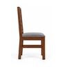Kosha 6 Seater Dining Set In Provincial Teak Finish With Grey Colour Chair Kosha 6 Seater Dining Set In Provincial Teak Finish With Grey Colour Chair