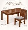 Kosha 6 Seater Dining Set In Provincial Teak Finish With Grey Colour Chair Kosha 6 Seater Dining Set In Provincial Teak Finish With Grey Colour Chair