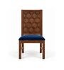 Kosha 6 Seater Dining Set In Provincial Teak Finish With Navy Blue Colour Chair Kosha 6 Seater Dining Set In Provincial Teak Finish With Navy Blue Colour Chair