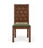 Kosha 6 Seater Dining Set In Provincial Teak Finish With Olive Green Colour Chair Kosha 6 Seater Dining Set In Provincial Teak Finish With Olive Green Colour Chair