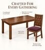 Kosha 6 Seater Dining Set In Provincial Teak Finish With Plum Colour Chair Kosha 6 Seater Dining Set In Provincial Teak Finish With Plum Colour Chair