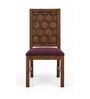 Kosha 6 Seater Dining Set In Provincial Teak Finish With Plum Colour Chair Kosha 6 Seater Dining Set In Provincial Teak Finish With Plum Colour Chair