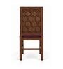 Kosha 6 Seater Dining Set In Provincial Teak Finish With Plum Colour Chair Kosha 6 Seater Dining Set In Provincial Teak Finish With Plum Colour Chair