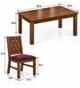 Kosha 6 Seater Dining Set In Provincial Teak Finish With Plum Colour Chair Kosha 6 Seater Dining Set In Provincial Teak Finish With Plum Colour Chair
