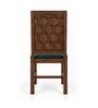 Kosha 6 Seater Dining Set In Provincial Teak Finish With Teal Green Colour Chair Kosha 6 Seater Dining Set In Provincial Teak Finish With Teal Green Colour Chair