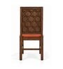 Kosha 6 Seater Dining Set In Provincial Teak Finish With Terracotta Orange Colour Chair Kosha 6 Seater Dining Set In Provincial Teak Finish With Terracotta Orange Colour Chair