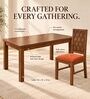 Kosha 6 Seater Dining Set In Provincial Teak Finish With Terracotta Orange Colour Chair Kosha 6 Seater Dining Set In Provincial Teak Finish With Terracotta Orange Colour Chair