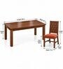 Kosha 6 Seater Dining Set In Provincial Teak Finish With Terracotta Orange Colour Chair Kosha 6 Seater Dining Set In Provincial Teak Finish With Terracotta Orange Colour Chair