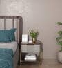 Adore Bedside Table In Sahara Beige & Dark Brown Eucalyptus Finish