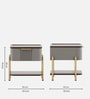 Adore Bedside Table In Sahara Beige & Dark Brown Eucalyptus Finish