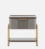 Adore Bedside Table In Sahara Beige & Dark Brown Eucalyptus Finish