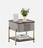 Adore Bedside Table In Sahara Beige & Dark Brown Eucalyptus Finish