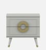 Kosmo Akira Bedside Table In Pumic Grey Finish