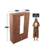 Kosmo Apex 3 Door Wardrobe in Walnut Finish with Mirror & Drawers