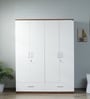Kosmo Apex 4 Door Wardrobe In Frosty White Finish With Locker & Drawer
