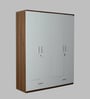 Kosmo Apex 4 Door Wardrobe In Frosty White Finish With Locker & Drawer