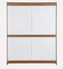 Kosmo Apex 4 Door Wardrobe With Mirror In Frosty White Finish With Locker & Drawer