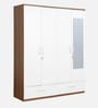 Kosmo Apex 4 Door Wardrobe With Mirror In Frosty White Finish With Locker & Drawer