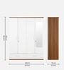 Kosmo Apex 4 Door Wardrobe With Mirror In Frosty White Finish With Locker & Drawer