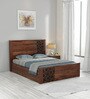 Kosmo Artisan King Size Bed in Sheesham Finish With Hydraulic Storage