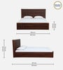 Kosmo Boston Queen Size Bed in Sheesham Finish with Hydraulic Storage
