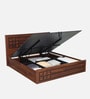 Kosmo Boston Queen Size Bed in Sheesham Finish with Hydraulic Storage
