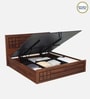 Kosmo Boston Queen Size Bed in Sheesham Finish with Hydraulic Storage