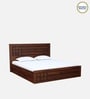 Kosmo Boston Queen Size Bed in Sheesham Finish with Hydraulic Storage