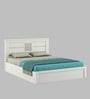 Kosmo Bryan Queen Size Bed in Kingston White Finish with Box Storage