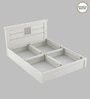 Kosmo Bryan Queen Size Bed in Kingston White Finish with Box Storage