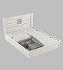 Kosmo Bryan Queen Size Bed in Kingston White Finish with Box Storage