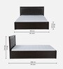 Kosmo Choco Queen Size Bed in Vermont Finish with Hydraulic Storage