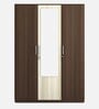 Kosmo Crescent 3 Door Wardrobe in Dark Acacia Finish with Mirror With Drawer