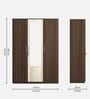 Kosmo Crescent 3 Door Wardrobe in Dark Acacia Finish with Mirror With Drawer