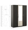 Kosmo 3 Door Wardrobe in Shadow Oak & Acacia Finish with Mirror