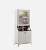 Empress Crockery Unit With Led Light In Pumic Grey Finish
