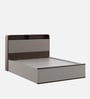 Desire King Size Bed With Headboard & Hydraulic Storage In Sahara Beige & Dark Brown Eucalyptus Finish