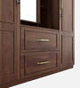 Kosmo Ellipse 3 Door Wardrobe in Sheesham Finish With Inbuild Dresser