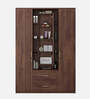 Kosmo Ellipse 3 Door Wardrobe in Sheesham Finish With Inbuild Dresser