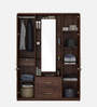Kosmo Ellipse 3 Door Wardrobe in Sheesham Finish With Inbuild Dresser