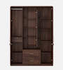 Kosmo Ellipse 3 Door Wardrobe in Sheesham Finish With Inbuild Dresser
