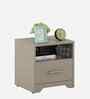Kosmo Eternia BedSide Table With Melamine Finish In Modern Ash Colour