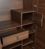 Kosmo Grace 3 Door Wardrobe in Rigato Walnut Finish With Drawer & Locker