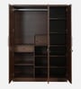 Kosmo Grace 3 Door Wardrobe in Rigato Walnut Finish With Drawer & Locker